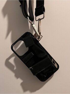 Bandolier Black Crossbody iPhone 13 Pro Case Wallet Bag Adjustable Strap